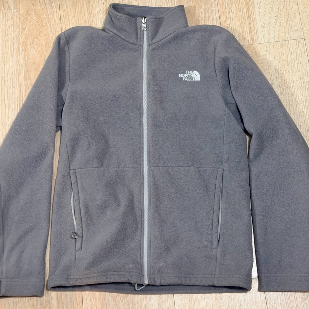 The North Face Mens Gray Full-Zip Fleece Jacket